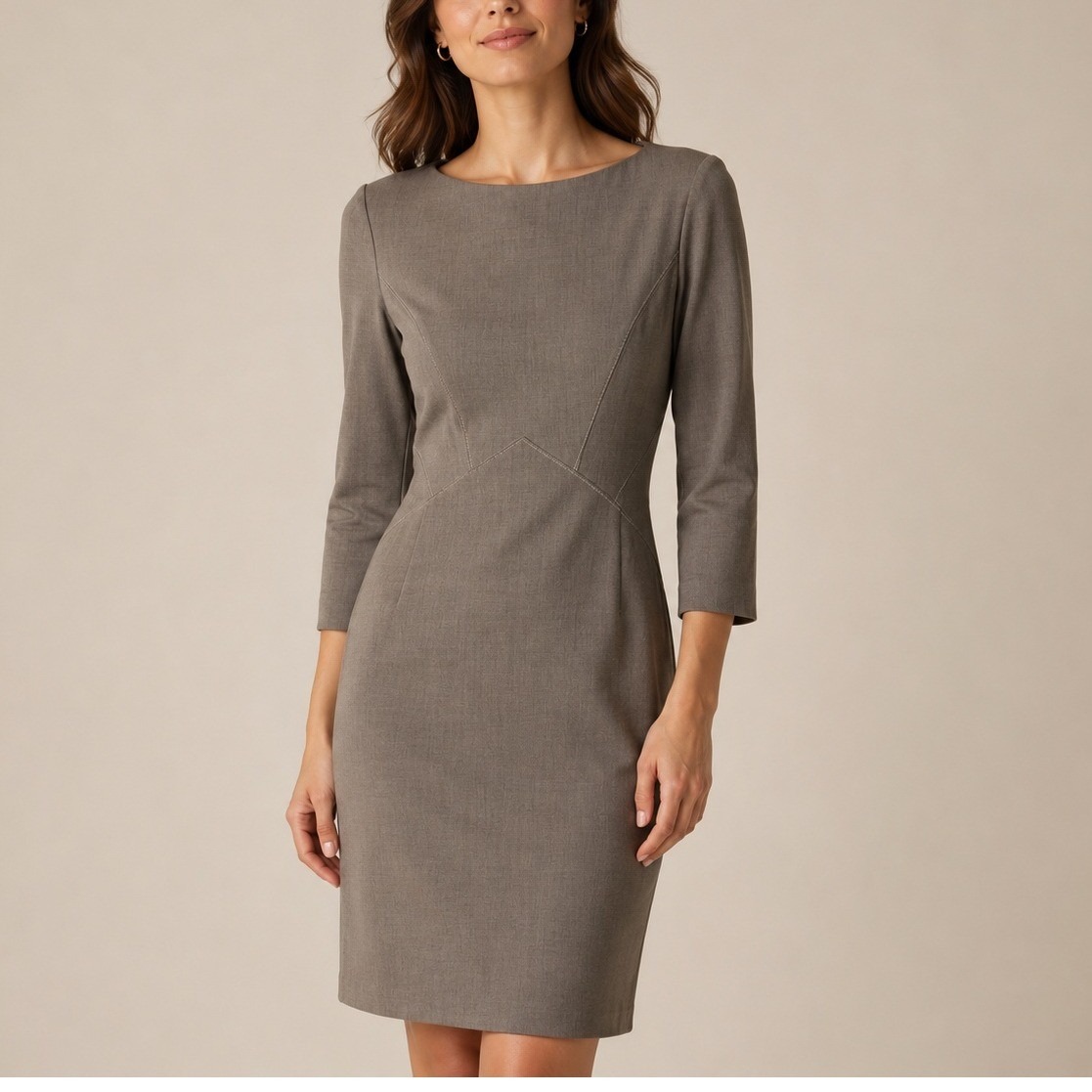Nwot Mm.Lafleur Angela Sheath Dress 8 Tan Minimalist Quiet Luxury Neutral Career